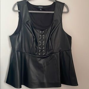 Torrid Black Sleeveless Bustier Peplum Tank Top